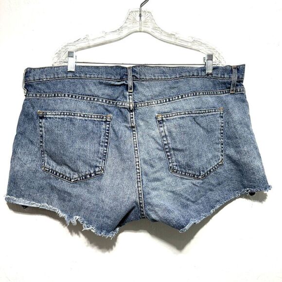 Gap Authentic Girlfriend High Rise Cutoff Medium Wash Denim Jean Shorts size 34 - Picture 5 of 5